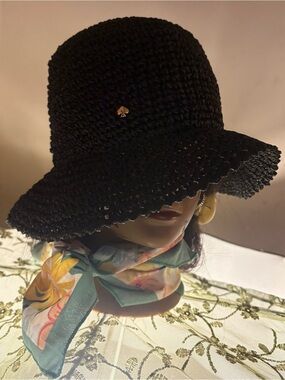 Kate Spade Black Straw Hat